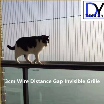 Stainless Steel Invisible Grille with 400kg Tensile Impact 2.0mm Wire Distance Gap and Dust-proof for Window Safety