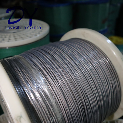 নাইলন লেপ নিরাপত্তা সঙ্গে 316 তারের 2.0mm অদৃশ্য ব্যালকনি ঢাল