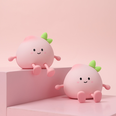 Latest Cute Peach Silicone Night Light Rechargeable Eye Protection বেডসাইড ল্যাম্প বেবি বেডরুমের জন্য রঙিন Peach Night Lighting