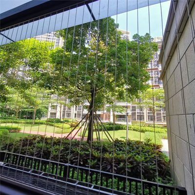 সারফেস মাউন্ট ইনস্টলেশন সহ ফিক্সড ওপেন স্টাইল অ্যালুমিনিয়াম খাদ ফ্রেম বারান্দা অদৃশ্য গ্রিল