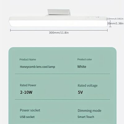 3500-6500K কালার টেম্পারেচার এলইডি টেবিল ল্যাম্প যাতে রেটেড ভোল্টেজ 5V 1A রয়েছে, যা আদর্শ