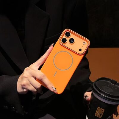 INS Style Magnetic Attachment and Metal Button Phone Case with Shock-proof Full Protection Function  for iPhone 13 14 15 16 17 PRO Max Phone Case