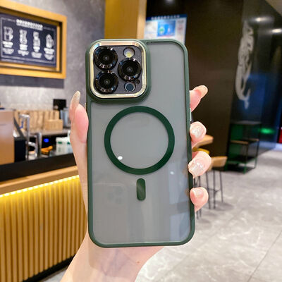 ফ্যাশন ম্যাগনেটিক সেমি-ট্রান্সপারেন্ট ফোন কেস শক-প্রুফ আইফোন ১৭