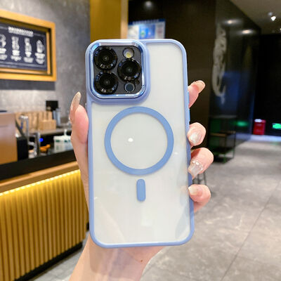 ফ্যাশন ম্যাগনেটিক সেমি-ট্রান্সপারেন্ট ফোন কেস শক-প্রুফ আইফোন ১৭