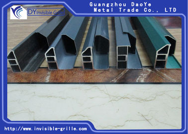 সুরক্ষা অদৃশ্য গ্রিলস অ্যালুমিনিয়াম ট্র্যাক চ্যানেল বালির সাদা / সবুজ রঙ