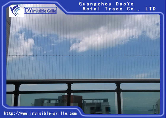 উচ্চ রাইজ বিল্ডিং গ্রে 6m # 316 ব্যালকনির জন্য সুরক্ষা অদৃশ্য গ্রিল