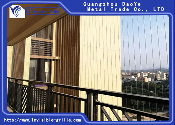 অ্যান্টি মরিচ হোয়াইট অ্যালুমিনিয়াম 1.6 মিমি ব্যালকনি অদৃশ্য গ্রিল