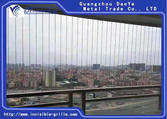 সুরক্ষা 2.0 মিমি 316 স্টেইনলেস স্টিল তারের বারকনি অদৃশ্য গ্রিল
